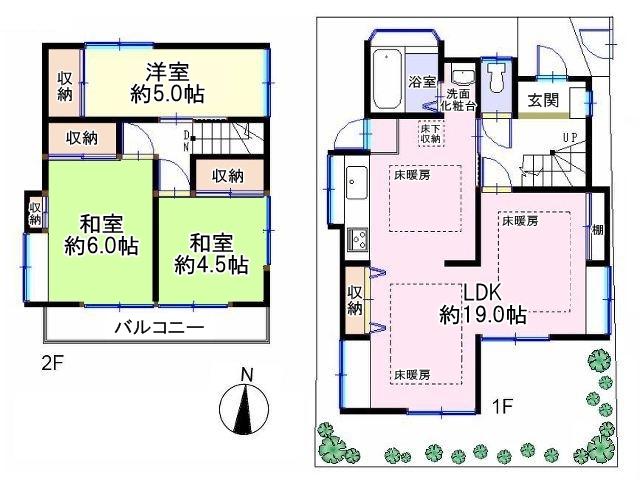 Floor plan. 34,800,000 yen, 3LDK, Land area 91 sq m , Building area 82.9 sq m Koganei Midoricho 3-chome floor plan