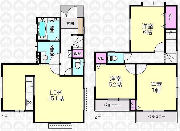 Floor plan. (1 Building), Price 38,800,000 yen, 3LDK, Land area 100 sq m , Building area 79.96 sq m
