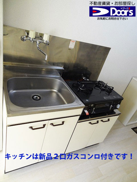 Kitchen. New two-burner gas stove with