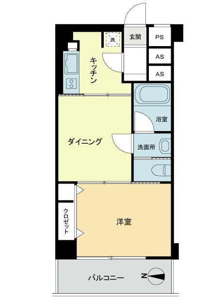 Floor plan. 2K, Price 11.8 million yen, Footprint 32.4 sq m , Balcony area 4.8 sq m