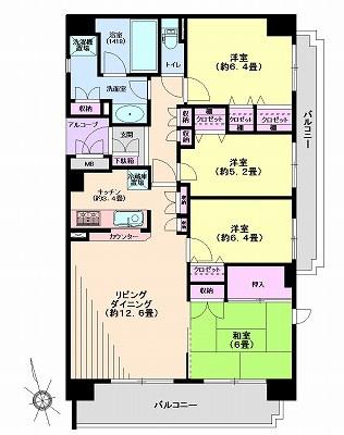 Floor plan. 4LDK, Price 31 million yen, Occupied area 88.28 sq m , Balcony area 18.31 sq m