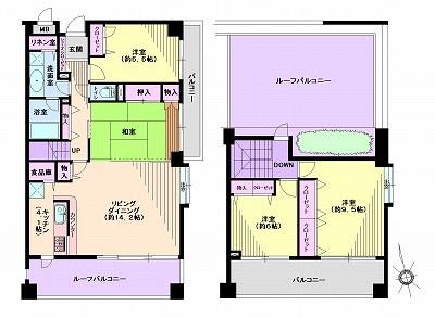 Floor plan. 4LDK, Price 42,500,000 yen, Footprint 110.29 sq m , Balcony area 19.16 sq m