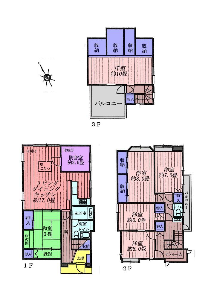 Floor plan. 36 million yen, 6LDK, Land area 138.53 sq m , Building area 160.39 sq m