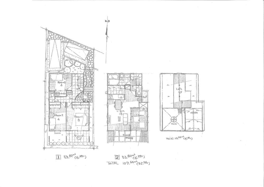 Building plan example (Perth ・ Introspection). Building plan example (1 compartment) Building price 16.8 million yen, Building area 107.64 sq m