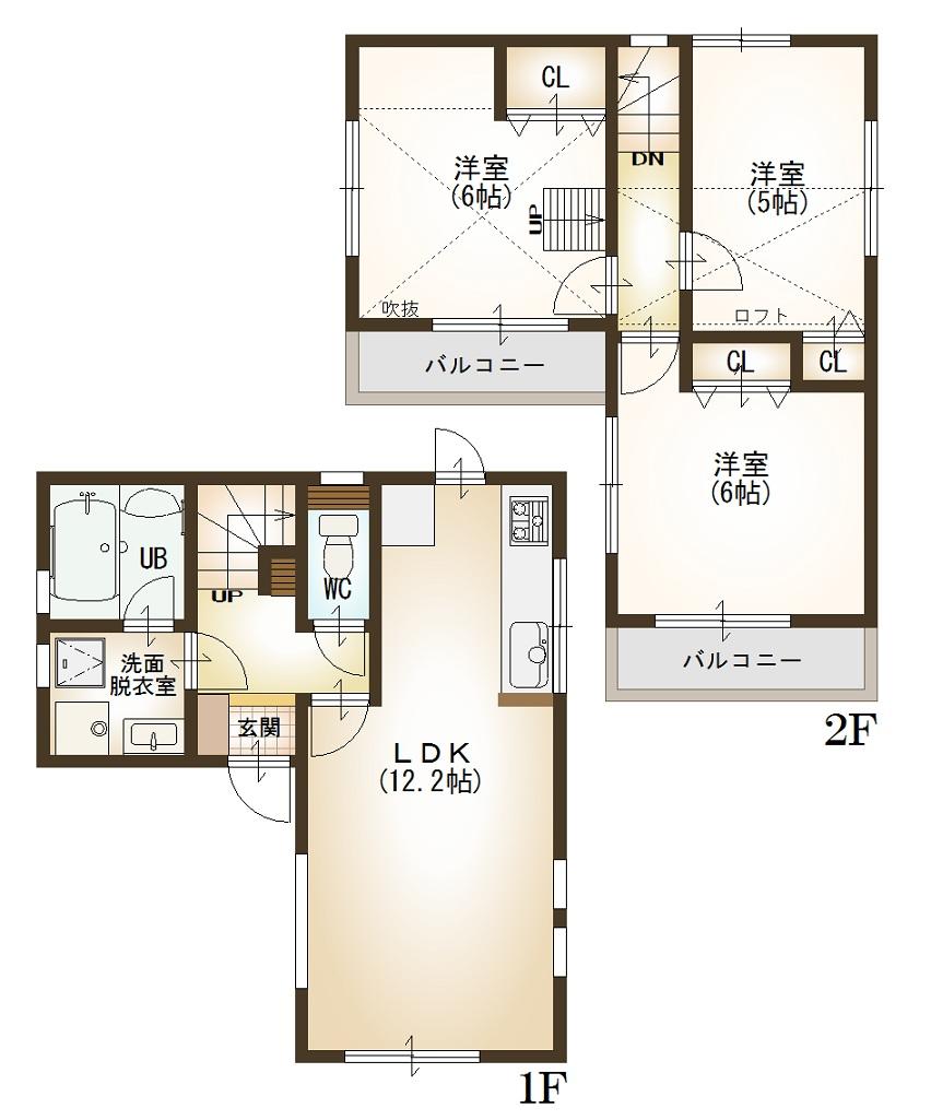 Floor plan. 35,800,000 yen, 3LDK, Land area 84 sq m , Building area 67 sq m