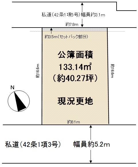 Compartment figure. Land price 39 million yen, Land area 133.14 sq m