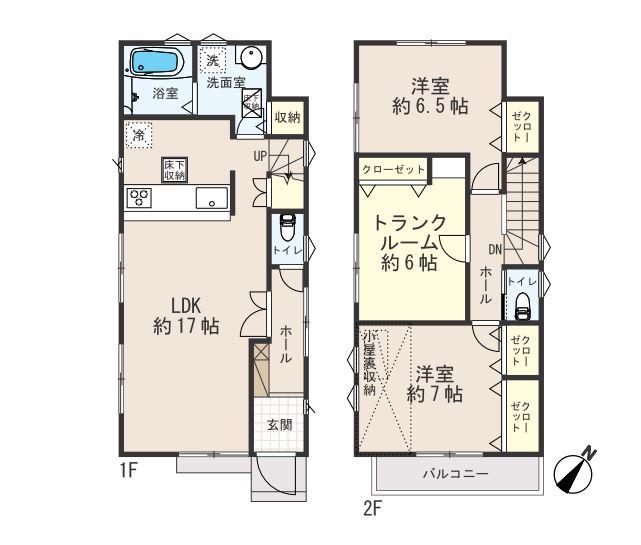 Floor plan. (4 Building), Price 42,800,000 yen, 2LDK+S, Land area 108.47 sq m , Building area 86.66 sq m