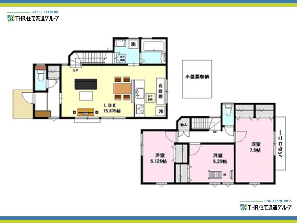 Floor plan. 44,800,000 yen, 3LDK, Land area 103.68 sq m , Building area 82.92 sq m Zenshitsuminami direction