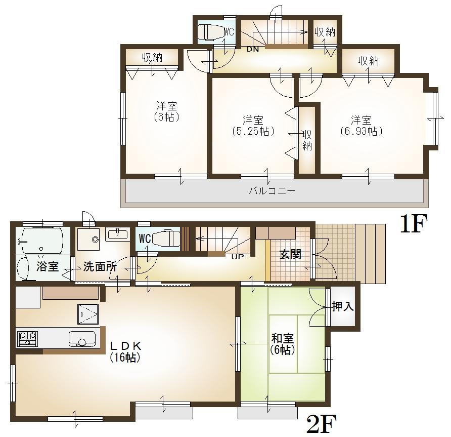 Floor plan. 43,300,000 yen, 4LDK, Land area 145.5 sq m , Building area 96.68 sq m