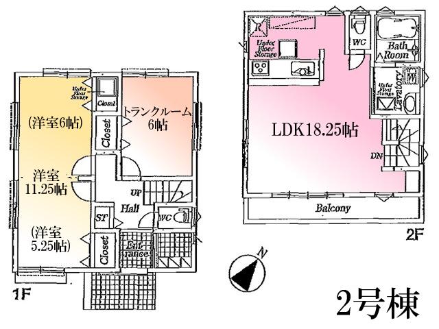 Floor plan. 35,800,000 yen, 1LDK+S, Land area 114.16 sq m , Building area 82.21 sq m Kokubunji Higashitokura 1-chome Floor Building 2