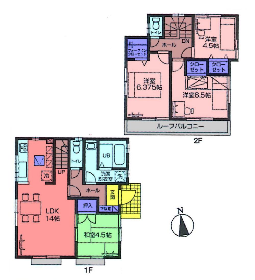 Floor plan. 45,800,000 yen, 4LDK + S (storeroom), Land area 110.61 sq m , Building area 87.56 sq m
