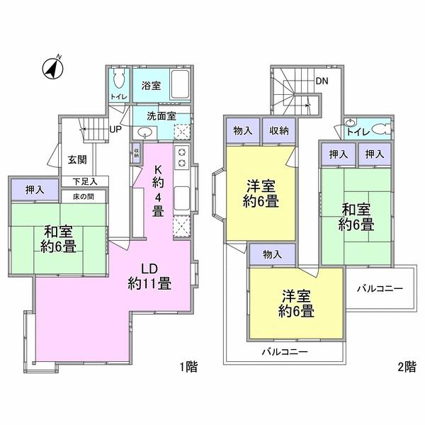 Floor plan. 37,800,000 yen, 4LDK, Land area 104.65 sq m , Building area 101.81 sq m