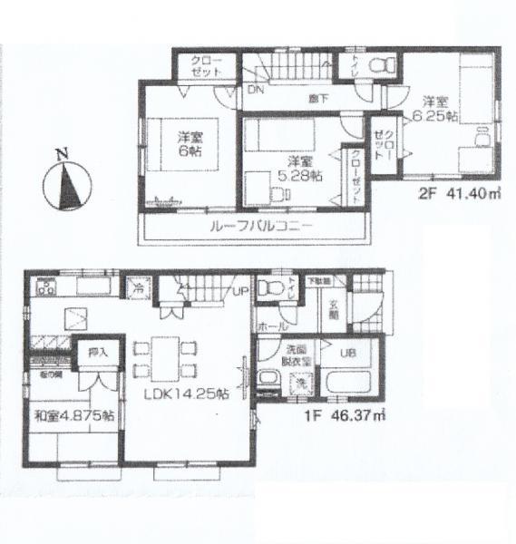 Floor plan. 49,800,000 yen, 4LDK, Land area 110.15 sq m , Building area 87.77 sq m