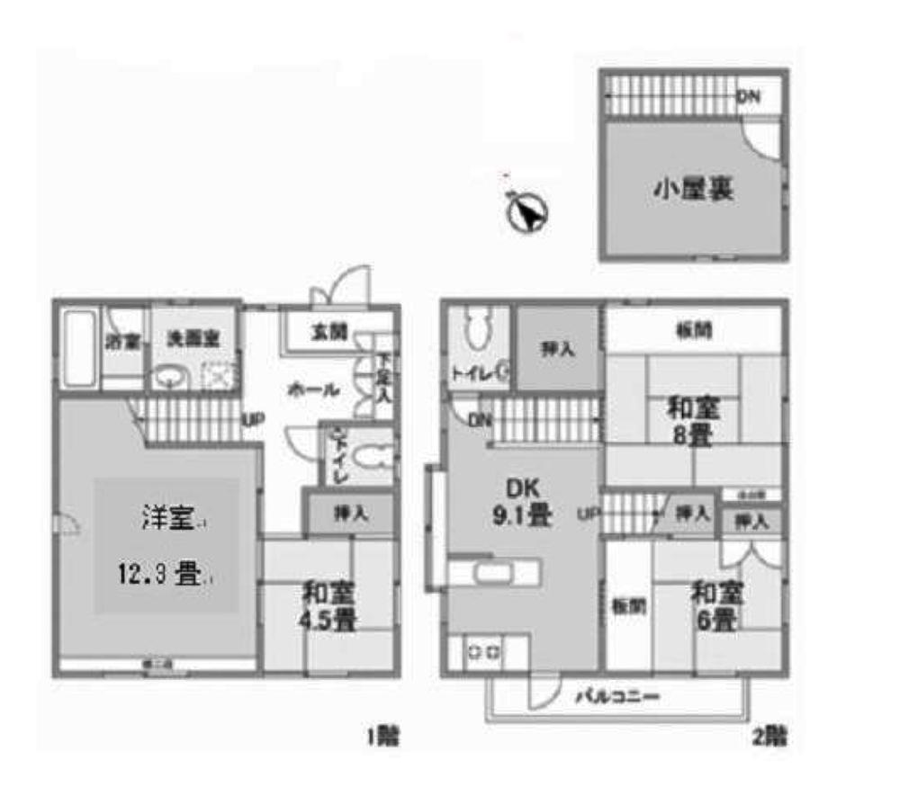 Floor plan. 51,500,000 yen, 4DK, Land area 130.5 sq m , Building area 99.74 sq m