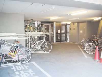 Parking lot. Bicycle parking space