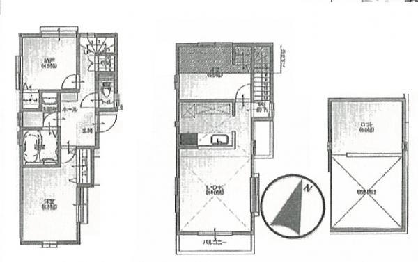 Floor plan. 42,800,000 yen, 2LDK+S, Land area 91.65 sq m , Building area 73.28 sq m