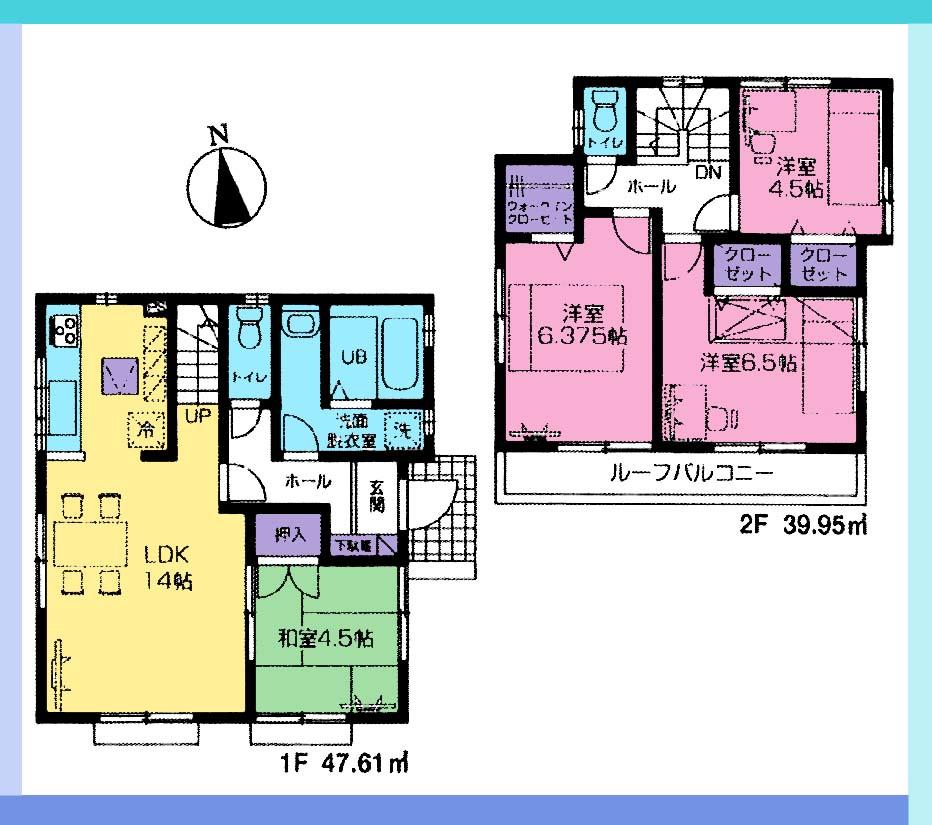 Floor plan. (3 Building), Price 45,800,000 yen, 4LDK, Land area 110.61 sq m , Building area 87.56 sq m