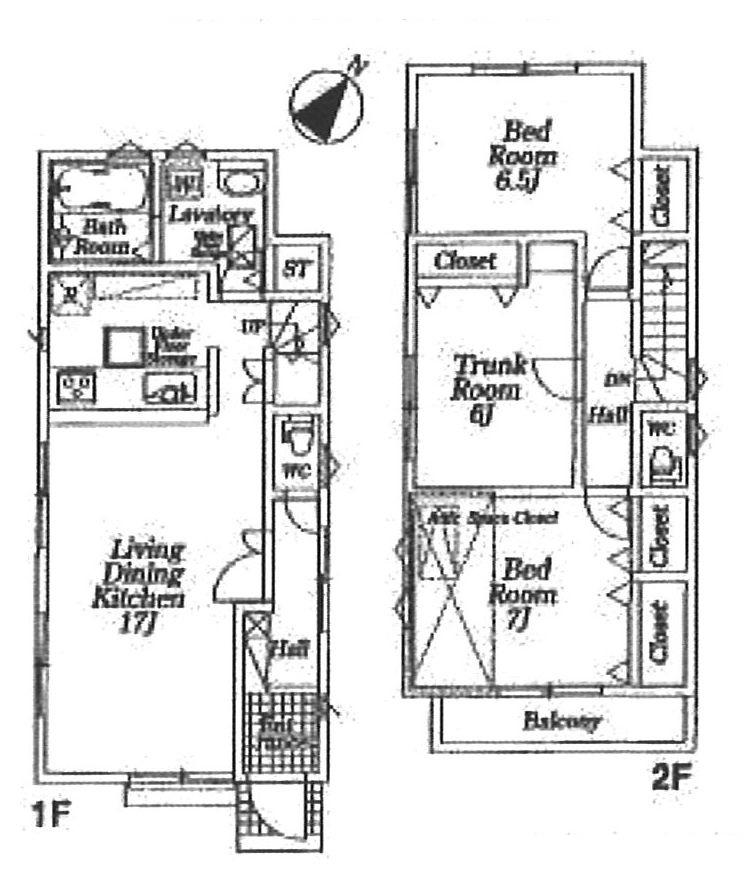 Floor plan. (1 Building), Price 42,800,000 yen, 3LDK, Land area 108.62 sq m , Building area 86.55 sq m