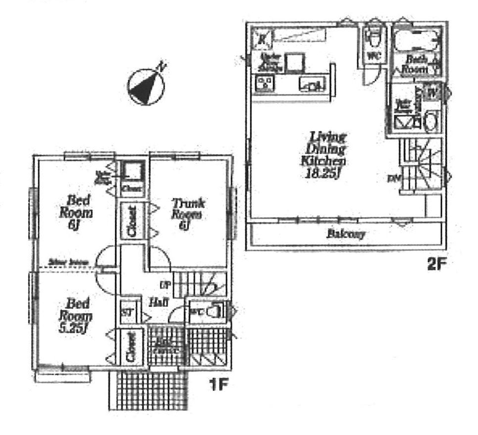 Floor plan. (Building 2), Price 35,800,000 yen, 3LDK, Land area 114.18 sq m , Building area 82.21 sq m