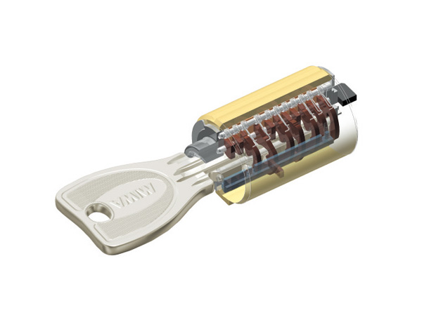 Security.  [Double lock of the front door is a high security cylinder key] Adoption of replication is a strong high security cylinder key to difficult and picking the front door. It is further double lock. (Conceptual diagram)