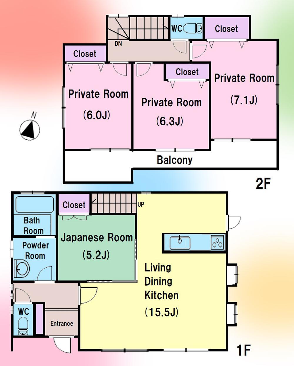 Floor plan. 49,800,000 yen, 4LDK, Land area 117.98 sq m , Building area 94.32 sq m ● functional 4LDK