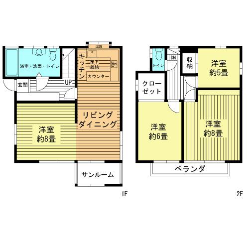 Floor plan. 39,800,000 yen, 4LDK, Land area 138.8 sq m , Building area 108.02 sq m