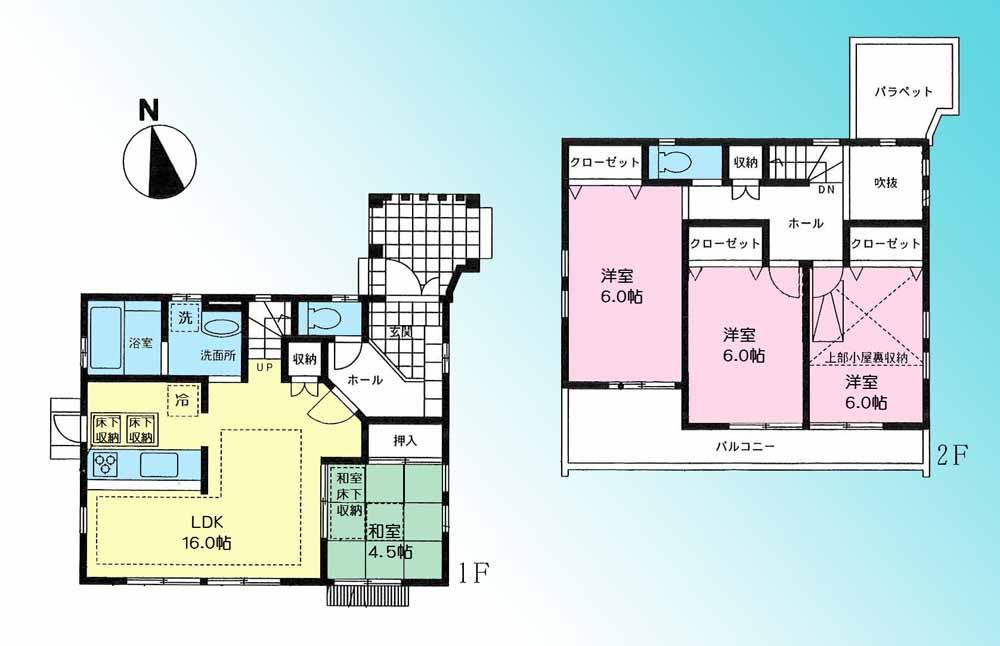 Floor plan. (B Building), Price 50,800,000 yen, 4LDK, Land area 132.49 sq m , Building area 98.54 sq m