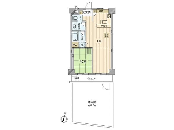 Floor plan. 1LDK, Price 14.8 million yen, Occupied area 46.37 sq m , Balcony area 5.56 sq m