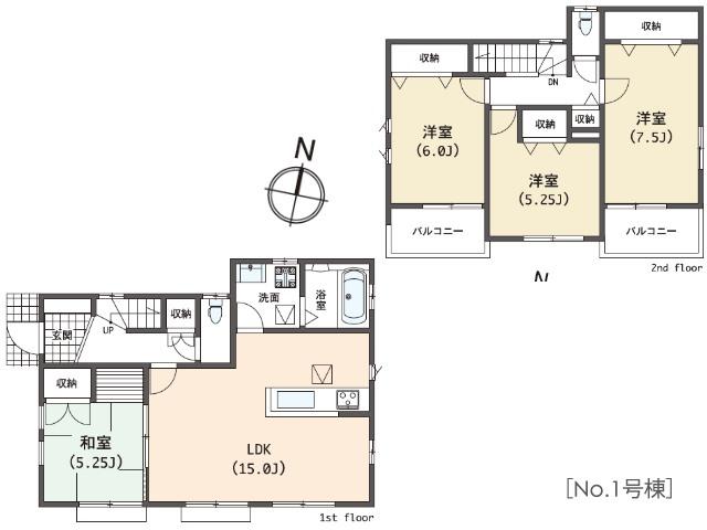 Floor plan. (1), Price 49,800,000 yen, 4LDK, Land area 129.64 sq m , Building area 96.05 sq m