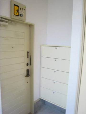 Entrance. There is also a shoe box