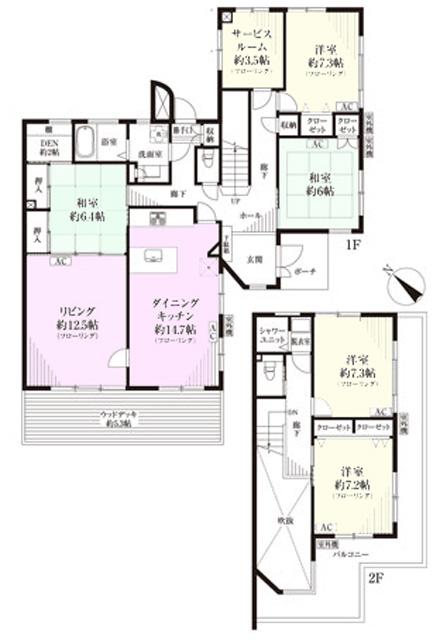 Floor plan. 5LDK + S (storeroom), Price 49,800,000 yen, Footprint 158.66 sq m , Balcony area 15.7 sq m