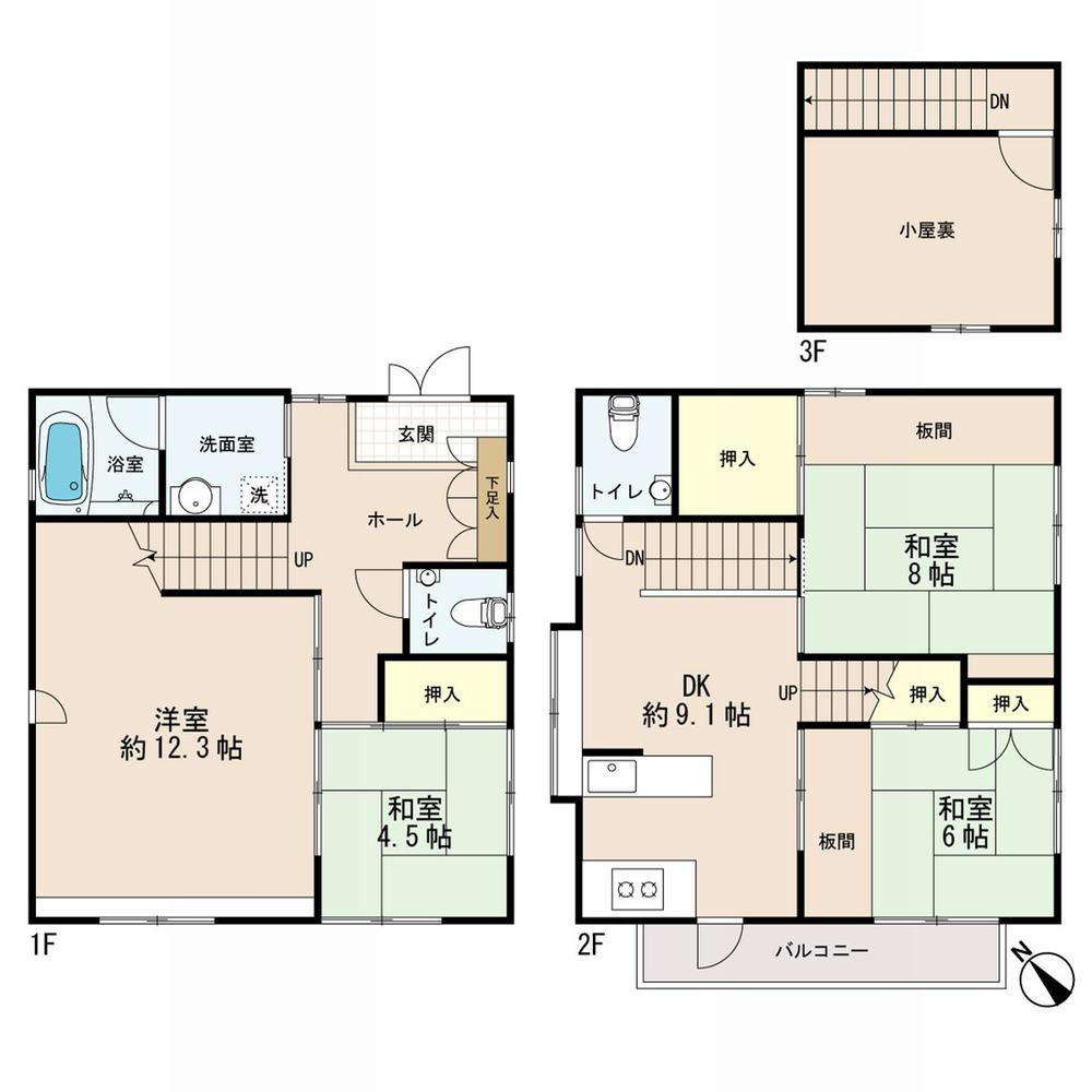 Floor plan. 51,500,000 yen, 4DK, Land area 130.5 sq m , Building area 99.74 sq m floor plan