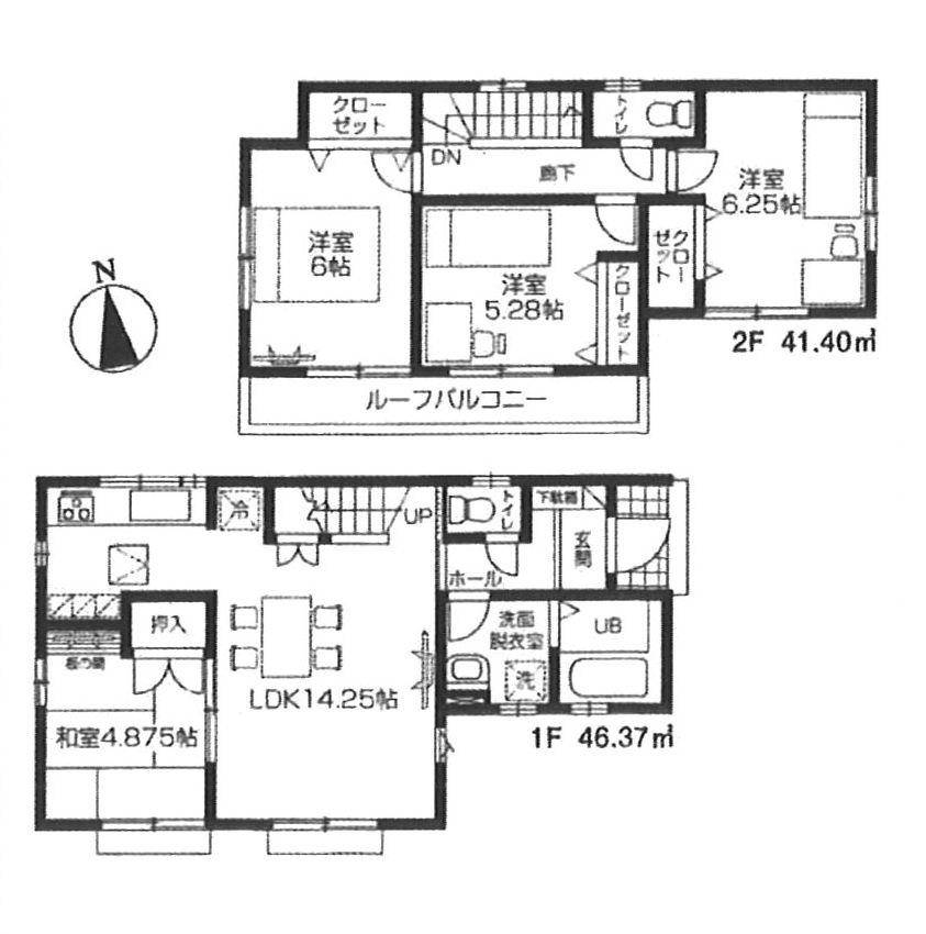 Floor plan. (Building 2), Price 49,800,000 yen, 4LDK, Land area 110.15 sq m , Building area 87.77 sq m
