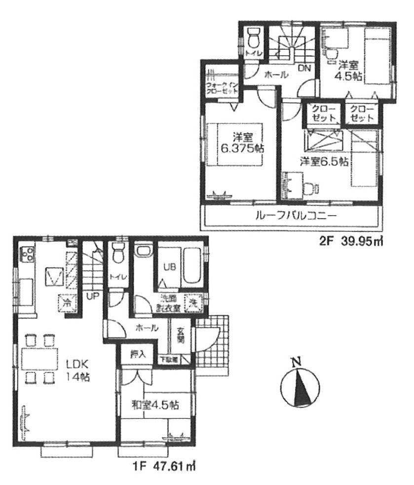 Floor plan. (3 Building), Price 45,800,000 yen, 4LDK, Land area 110.61 sq m , Building area 87.56 sq m