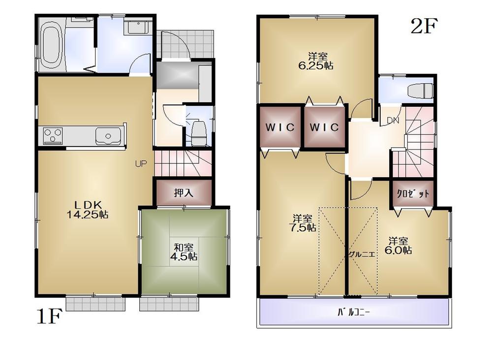 Floor plan. (3 Building), Price 35,900,000 yen, 4LDK, Land area 114.5 sq m , Building area 90.89 sq m