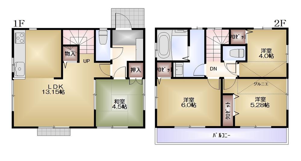 Floor plan. (4 Building), Price 36,900,000 yen, 4LDK, Land area 100.08 sq m , Building area 79.48 sq m