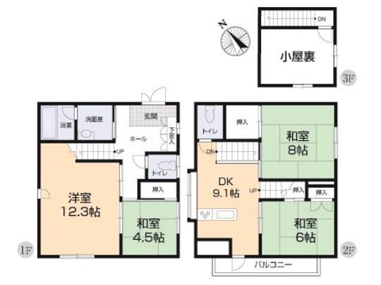 Floor plan. 51,500,000 yen, 4DK, Land area 130.5 sq m , Building area 99.74 sq m floor plan