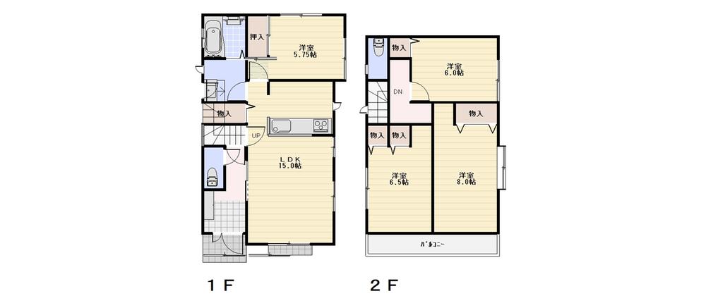 Floor plan. 39,800,000 yen, 4LDK, Land area 136 sq m , Building area 97.29 sq m