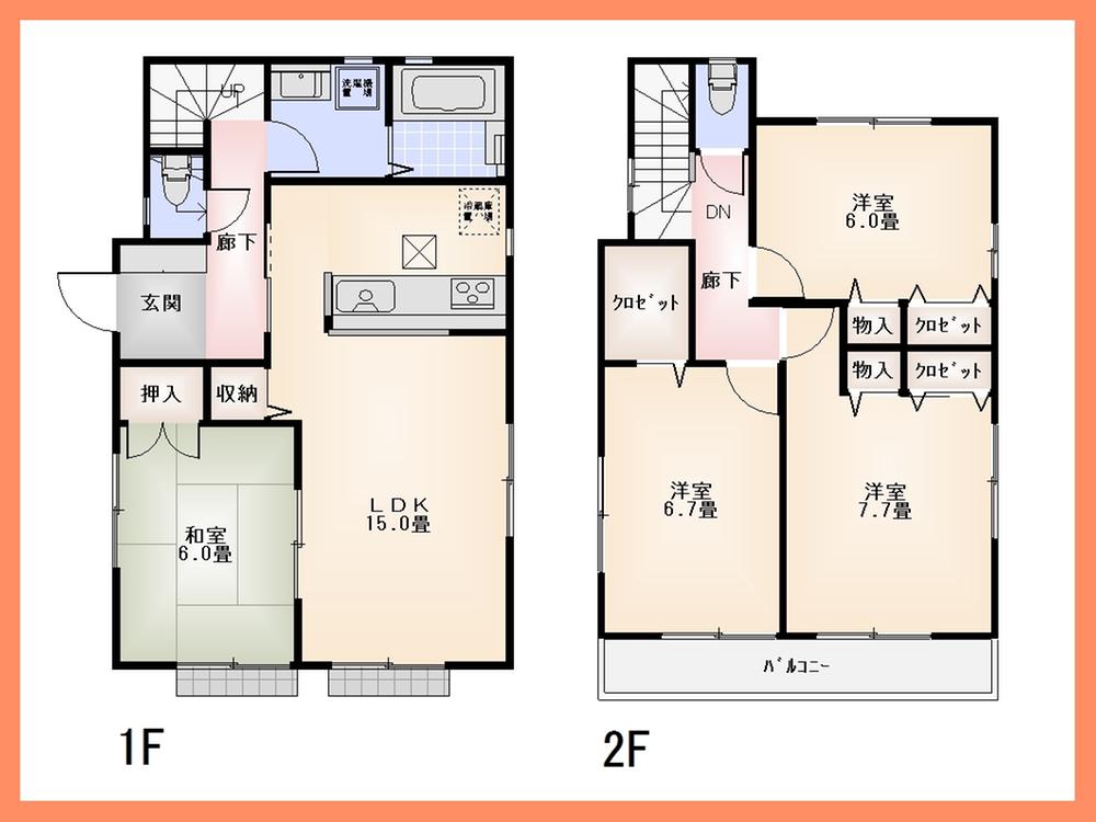 Floor plan. 40,800,000 yen, 4LDK, Land area 133.68 sq m , Building area 99.16 sq m