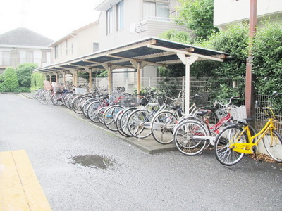 Parking lot. On-site bicycle parking lot
