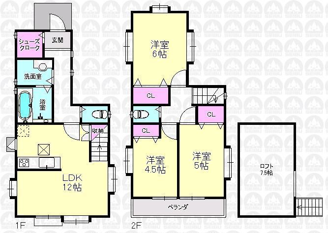 Floor plan. 35,800,000 yen, 3LDK, Land area 85.4 sq m , Building area 68.04 sq m