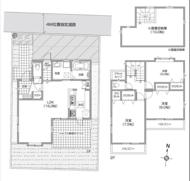 Floor plan. (A Building), Price 42,300,000 yen, 3LDK+S, Land area 104.23 sq m , Building area 82.9 sq m