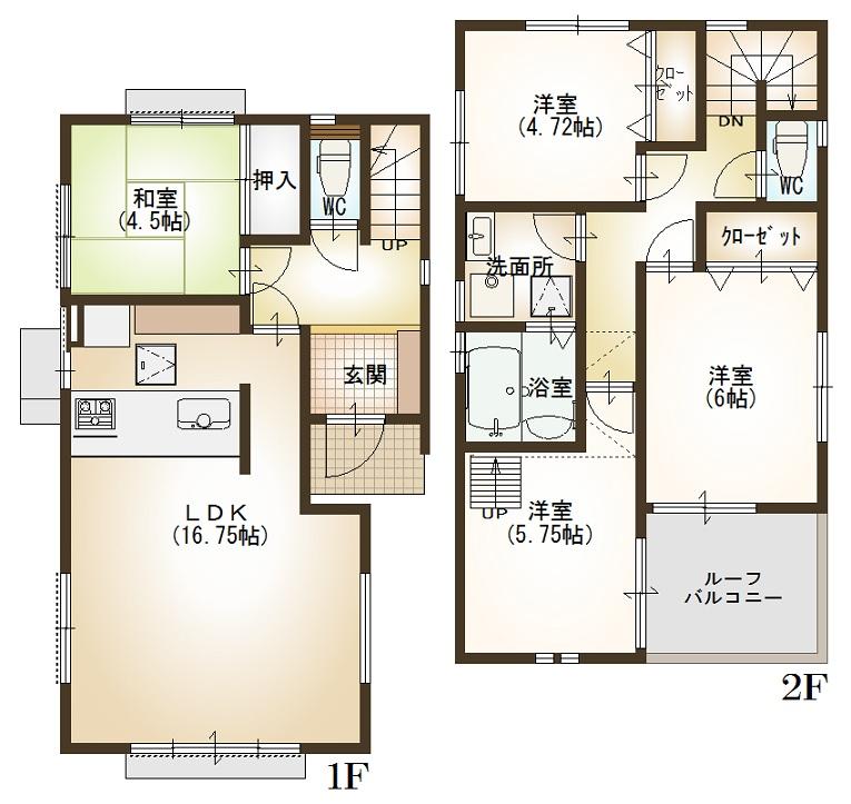 Floor plan. 50,800,000 yen, 4LDK, Land area 108.26 sq m , Building area 90.31 sq m