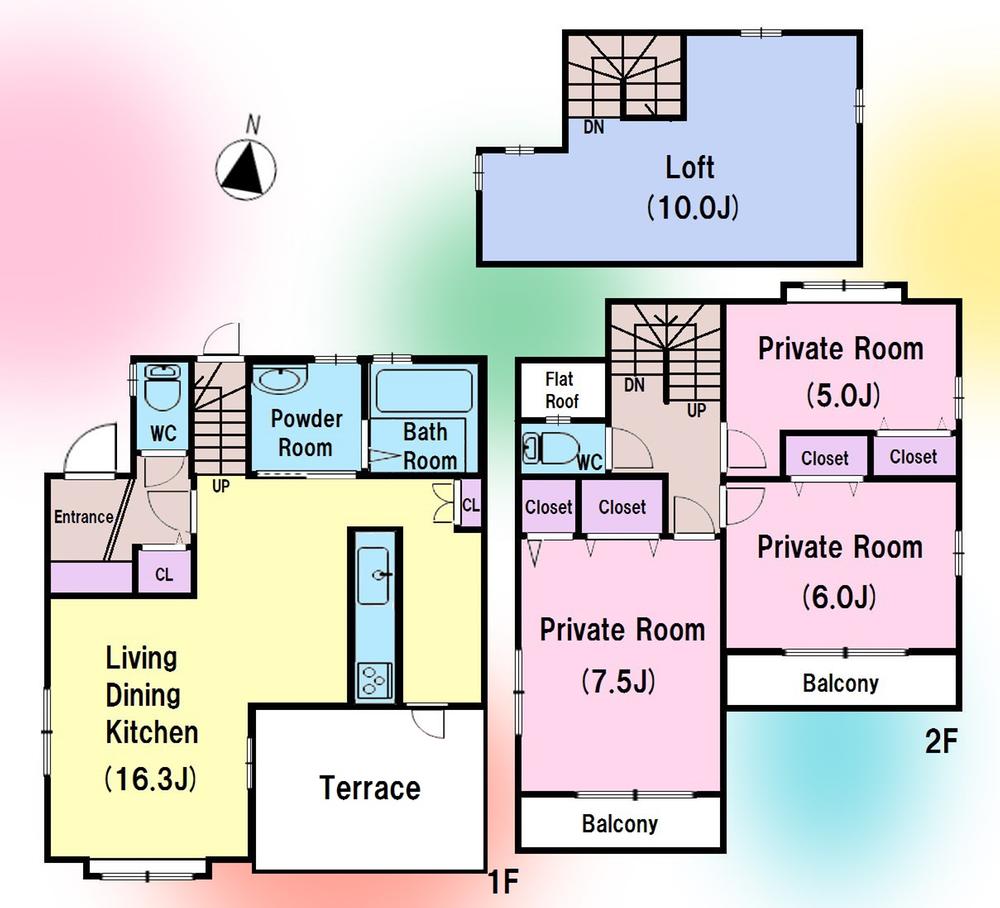 Floor plan. (A Building), Price 42,300,000 yen, 3LDK, Land area 104.23 sq m , Building area 82.9 sq m