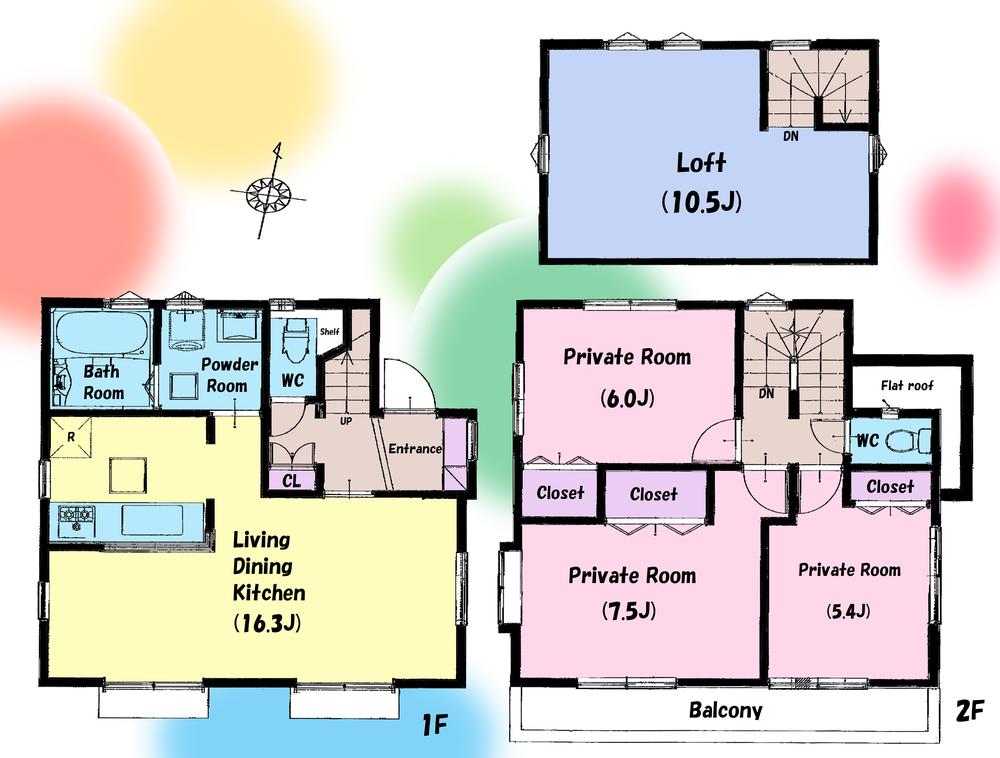 Floor plan. (B Building), Price 40,800,000 yen, 3LDK, Land area 104.22 sq m , Building area 82.91 sq m