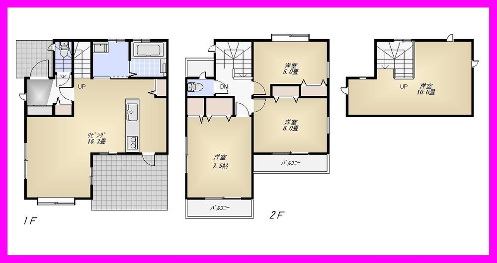 Floor plan. (A Building), Price 42,300,000 yen, 3LDK, Land area 104.23 sq m , Building area 82.9 sq m