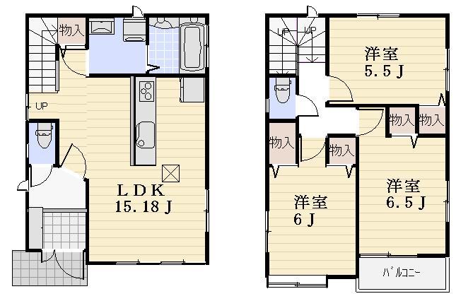 Floor plan. (B Building), Price 38,400,000 yen, 3LDK, Land area 101.4 sq m , Building area 79.9 sq m