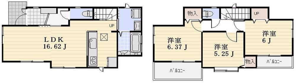 Floor plan. (C Building), Price 42,300,000 yen, 3LDK, Land area 101 sq m , Building area 80.52 sq m