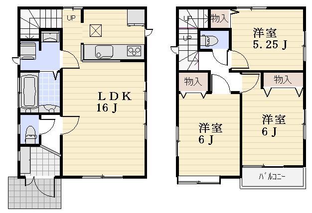 Floor plan. (D Building), Price 38,700,000 yen, 3LDK, Land area 101.67 sq m , Building area 78.24 sq m