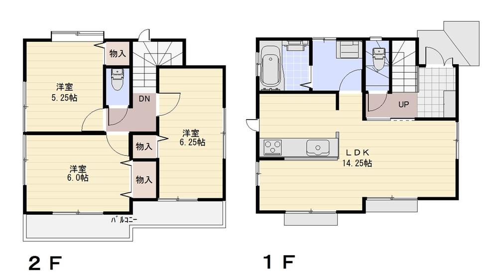 Floor plan. (1 Building), Price 41,800,000 yen, 3LDK, Land area 95.17 sq m , Building area 75.34 sq m